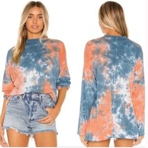 FREE PEOPLE Be Free Tie Dye Tee in Blue Combo XS